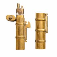 Accendino cilindrico in ottone zigrinato 50/60