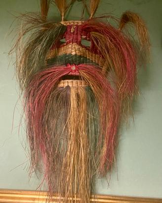 Maschera Vintage Haitiana in Paglia /Arte popolar