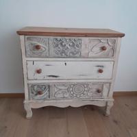 Cassettiera in legno shabby nuova
