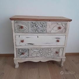 Cassettiera in legno shabby nuova