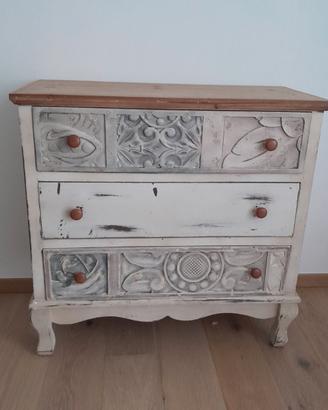 Cassettiera in legno shabby nuova