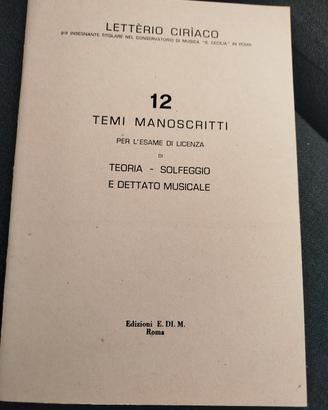 12 manoscritti solfeggio- Ciriaco