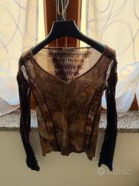 Blusa Sonia Fortuna Firenze marrone e nera
