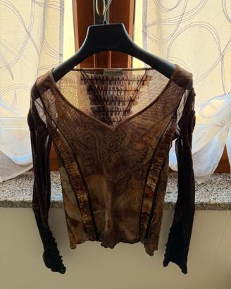 Blusa Sonia Fortuna Firenze marrone e nera