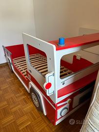 Letto bambino camioncino pompieri