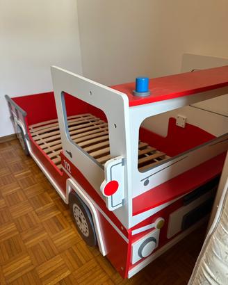Letto bambino camioncino pompieri