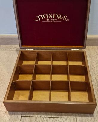 Twinings Scatola Legno Porta Bustine 12 Scomparti