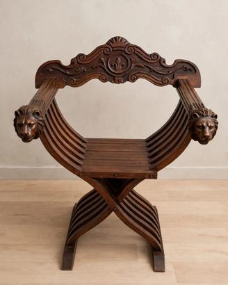 Sedia savonarola pieghevole in legno