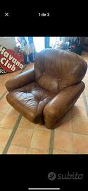Poltrona vera pelle vintage