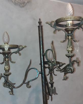 Piantana vintage da terra a tre luci funzionanti