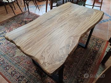 ulivo acacia tavolo da pranzo top bagno mensolone 