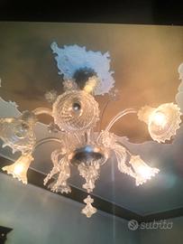 Lampadario in vetro di murano anni 60