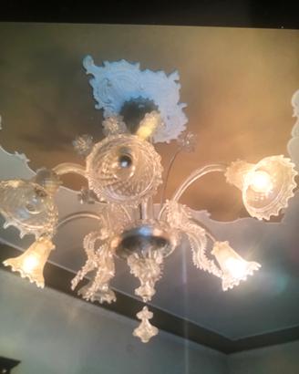 Lampadario in vetro di murano anni 60