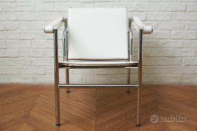 ALIVAR Firenze poltroncina LC1 in cuoio bianco