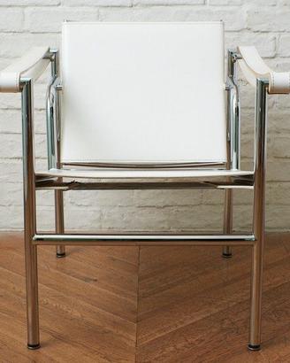 ALIVAR Firenze poltroncina LC1 in cuoio bianco