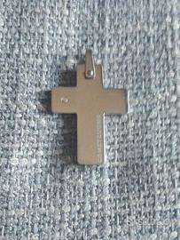 croce uomo con zircone bianco