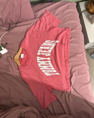 Crop top Tommy Jeans rosa taglia S