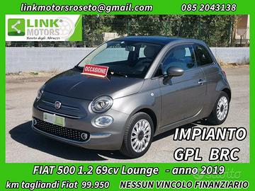 FIAT 500 1.2 Lounge 69cv + IMP. GPL BRC /Taglian