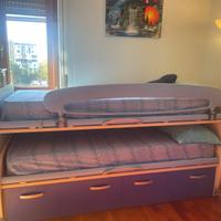 Letto doppio scorrevole Moretti Compact con casset