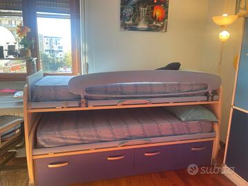 Letto doppio scorrevole Moretti Compact con casset