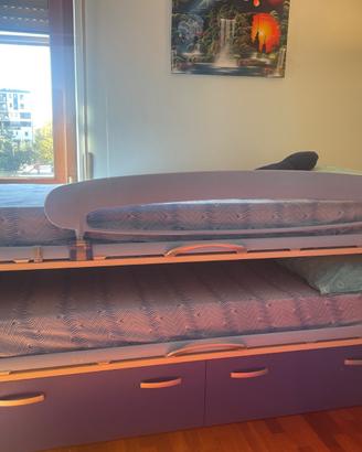 Letto doppio scorrevole Moretti Compact con casset
