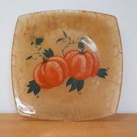 Piatto decoupage su vetro