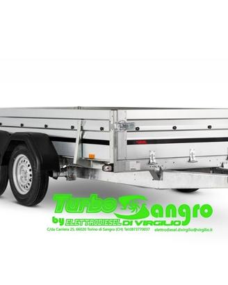 Rimorchio Ellebi doppio asse con ruote esterne
