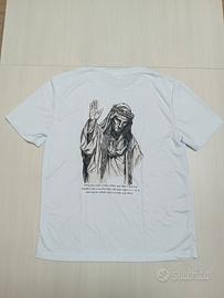 Maglietta T-shirt bianca con stampe taglia L uomo 