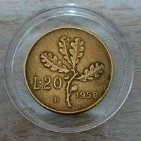 Italia – 20 Lire 1958 – Bella patina antica