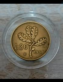 Italia – 20 Lire 1958 – Bella patina antica