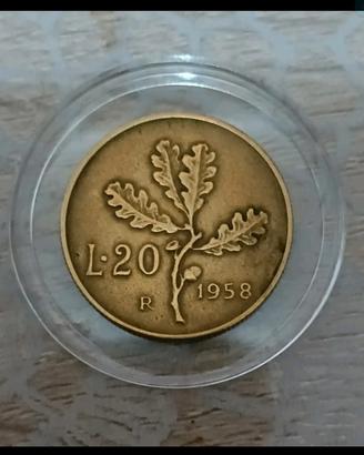 Italia – 20 Lire 1958 – Bella patina antica