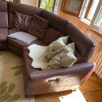 Divano ad angolo in pelle DOPPIO RELAX
