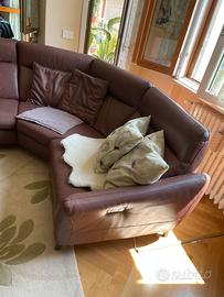 Divano ad angolo in pelle DOPPIO RELAX