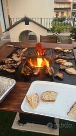 barbecue/piastra da giardino con tavolo integrato!