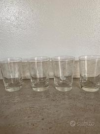 4 bicchierini amaro decoro ulivo vintage
