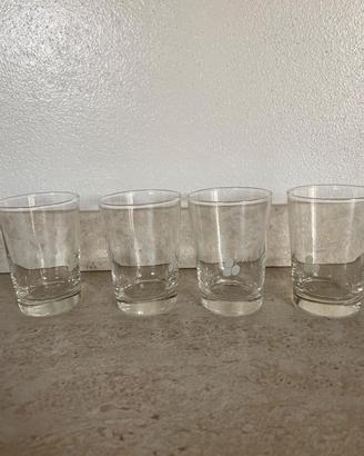 4 bicchierini amaro decoro ulivo vintage