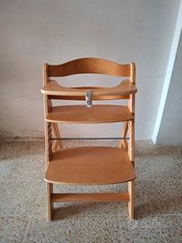 Seggiolone Hauck in legno regolabile stile Alpha
