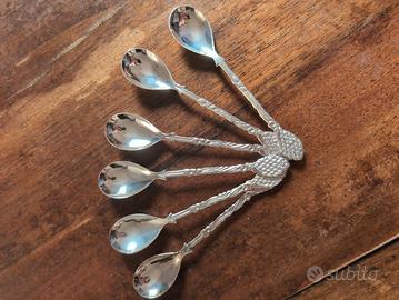 Set 6 cucchiaini caffè vintage in ARGENTO