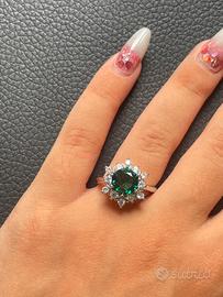 Anello Smeraldo certificato 1.5ct in argento 925