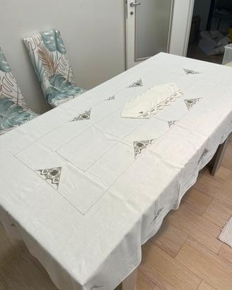 Tovaglia Antica Rettangolare + 9 tovaglioli