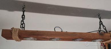 Lampadario legno