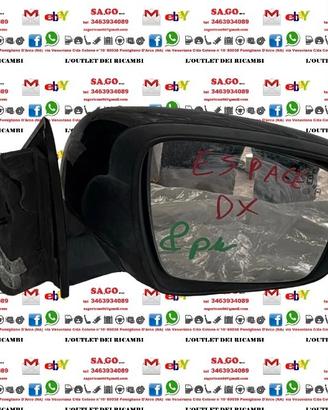 SPECCHIETTO RETROVISORE DESTRO DX RENAULT ESPACE V