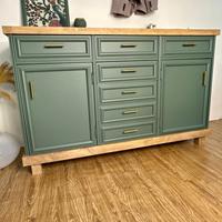 Buffet credenza rivisitata boho vintage verde