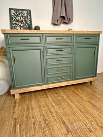 Buffet credenza rivisitata boho vintage verde