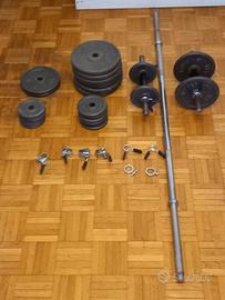 Set pesi completo + bilanciere + manubri: 60kg