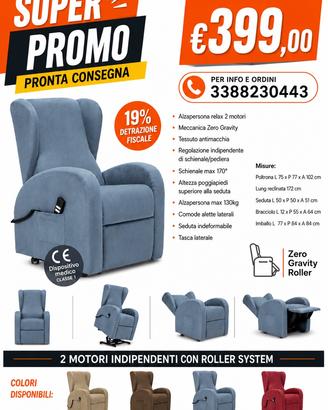 Poltrona relax alza persona doppio motore