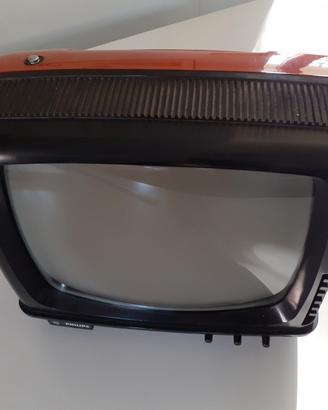 Televisore vintage arancione anni '70/'80