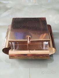 formaggiera in cristallo e ottone anni 70 