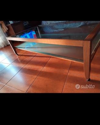 tavolino salotto doppio cristallo 