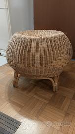 pouf in vimini anni 70